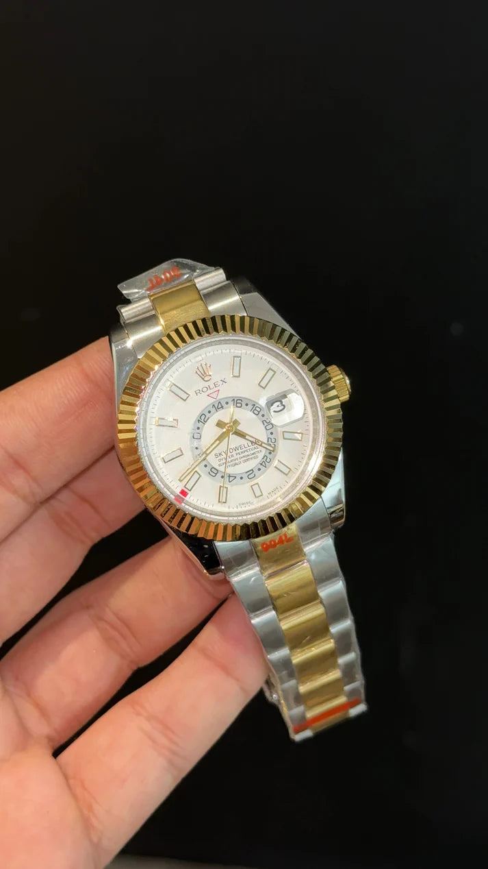 Sky Dweller | Gold Two Tone Oyester | White Dial