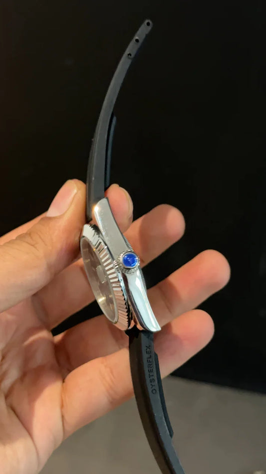 Sky Dweller | Silver | Pvc Strap | Blue Dial