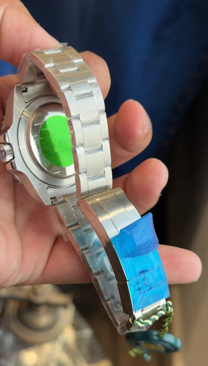 Submariner Starbucks| Silver Chain |Sub Green Case | Black Dial|