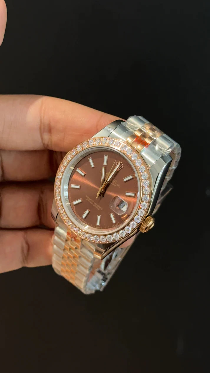 Datejust | Diamond Bezel | Rose Two Tone | Choco Dial