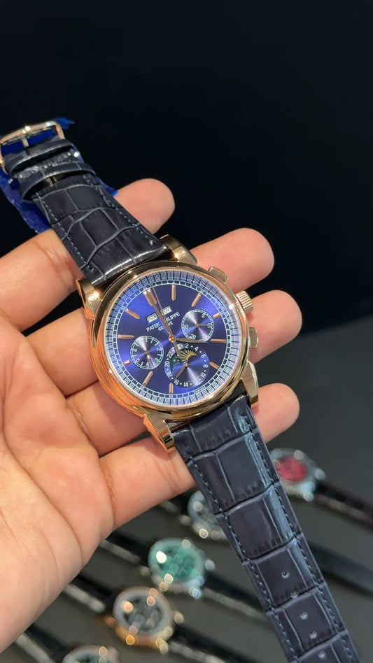 Patek Century | Auto | Purplish Index Dial | Dark Blue leather strap