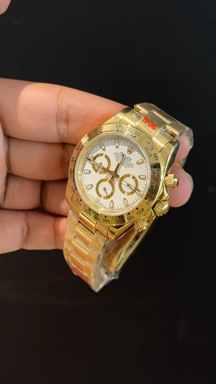 Daytona | Gold Chain | Chrono | White Dial