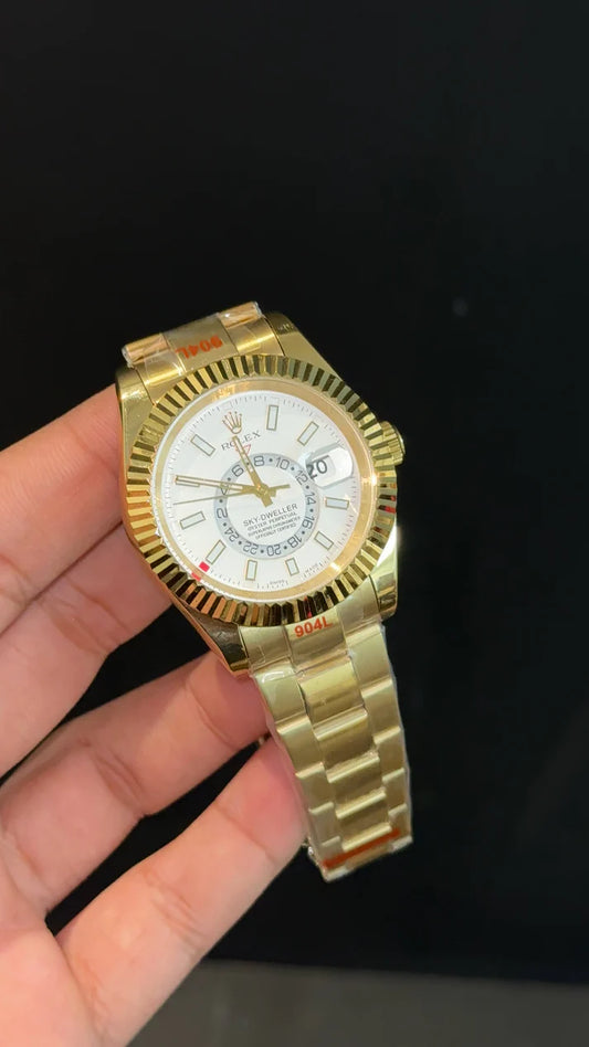 Sky Dweller | Gold Oyester Chain | White Dial