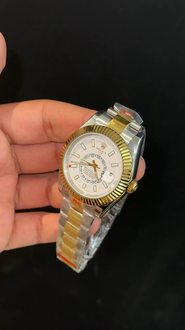 Sky Dweller | Gold Two Tone Oyester | White Dial