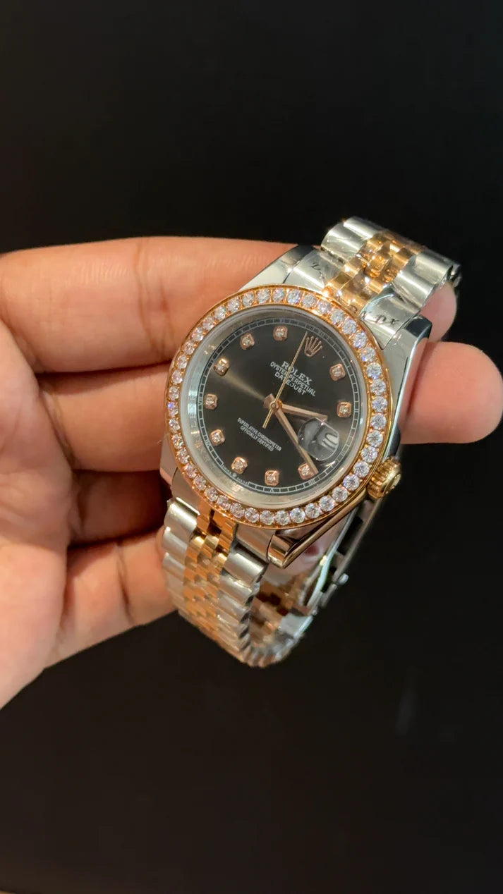 Datejust | Diamond Bezel | Rose Two Tone | Grey Diamond Dial