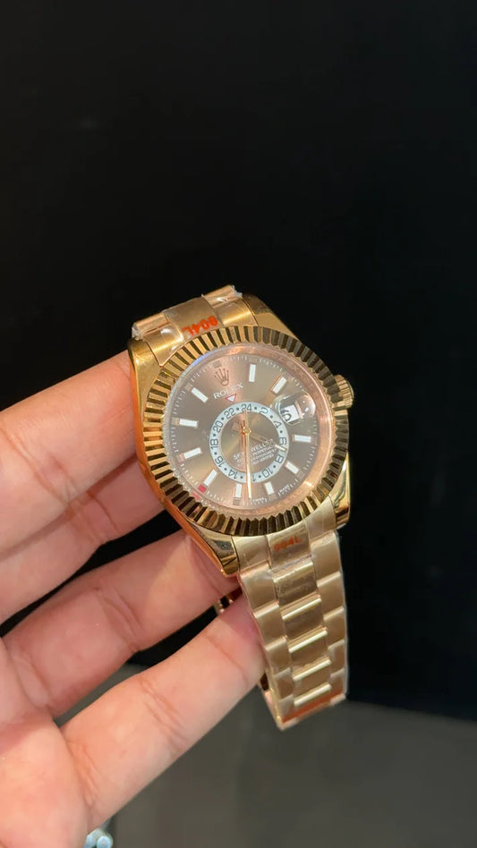 Sky Dweller | Rose Oyester Chain | Brownish Dial