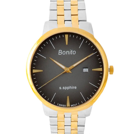 Bonito K-5136-TTGLD-BLK Metal Band Men Watch