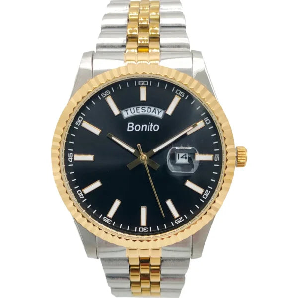 Bonito K-6007-GLD Metal Band Men Watch