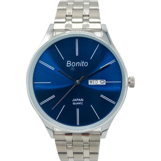 Bonito K-6137-CH-BLU Metal Band Men Watch