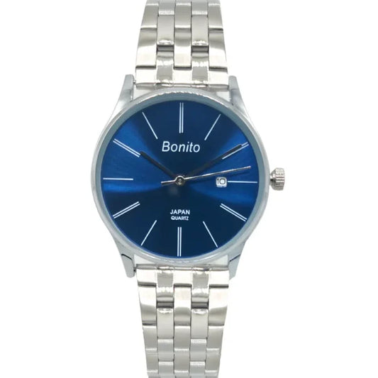 Bonito Q-1028-CH-BLU Metal Band Women Watch