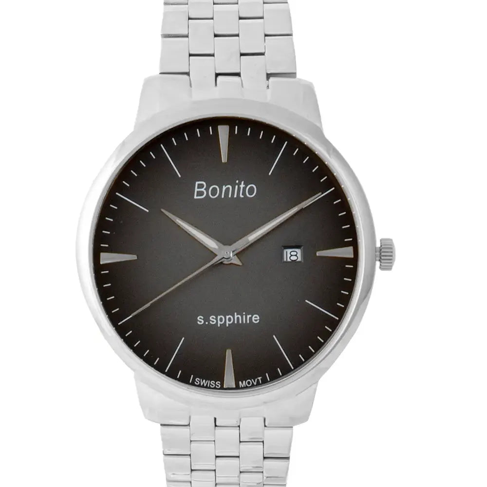 Bonito K-5136-CH-BLK Metal Band Men Watch