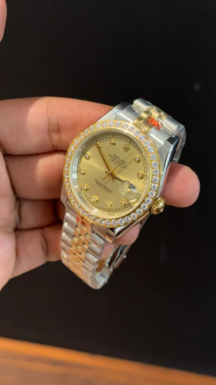 DateJust | Diamond Bezel | Gold Two Tone | Gold Diamond Dial
