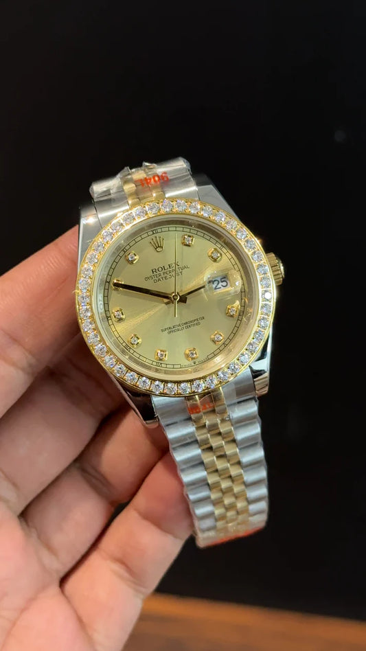 DateJust | Diamond Bezel | Gold Two Tone | Gold Diamond Dial