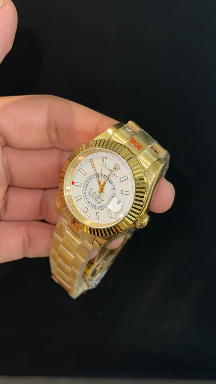 Sky Dweller | Gold Oyester Chain | White Dial