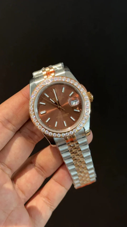 Datejust | Diamond Bezel | Rose Two Tone | Choco Dial