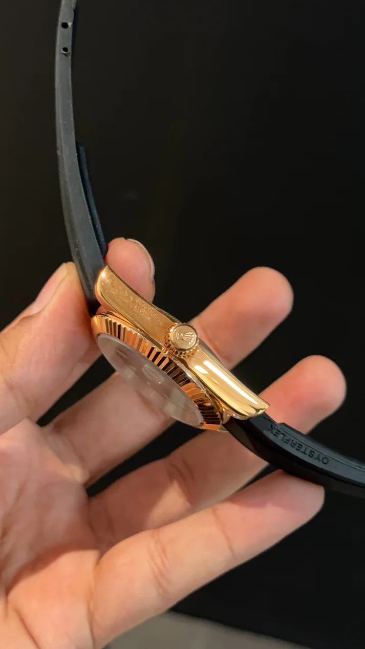 Sky Dweller | Rose | Pvc Strap | Brown Dial