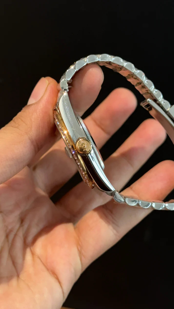 Datejust | Diamond Bezel | Rose Two Tone | Grey Diamond Dial
