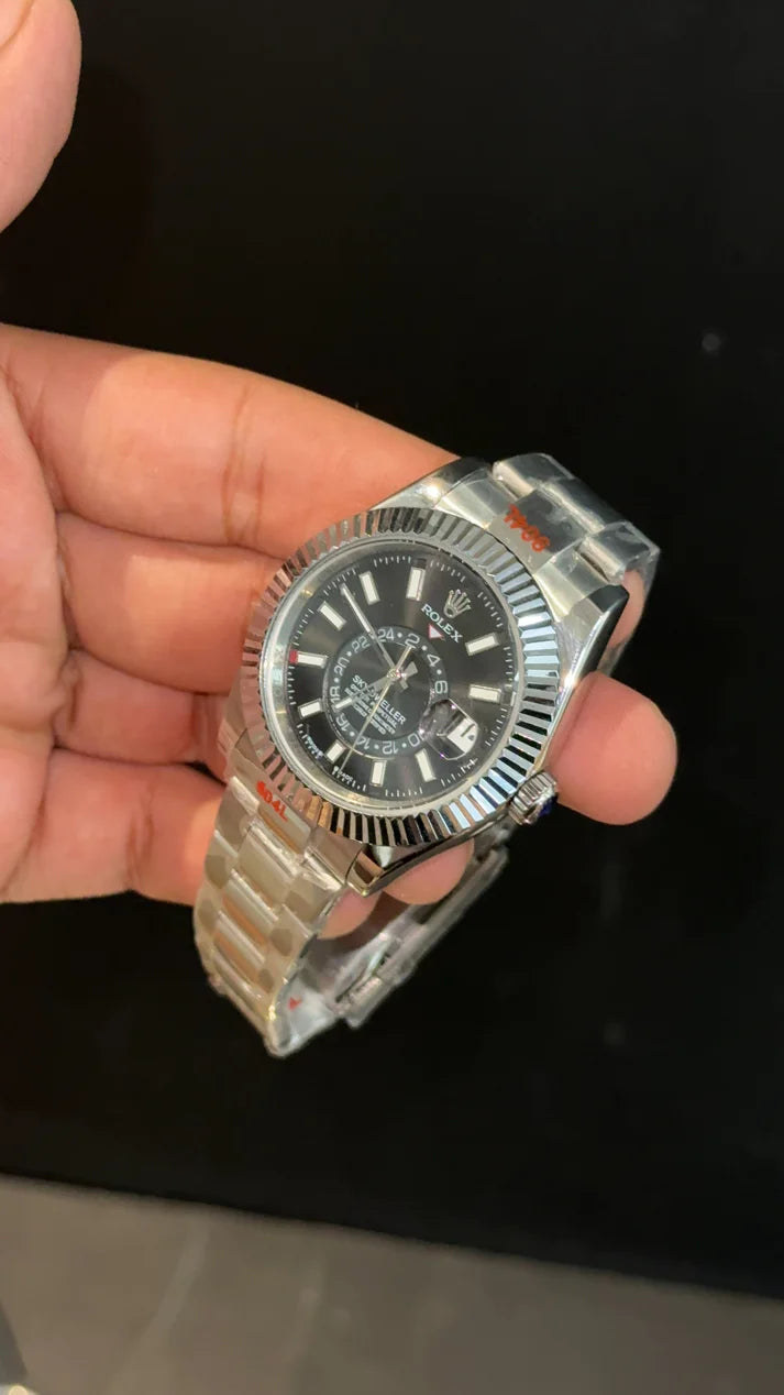 Sky Dweller | Silver Jubilee Chain | Black Dial