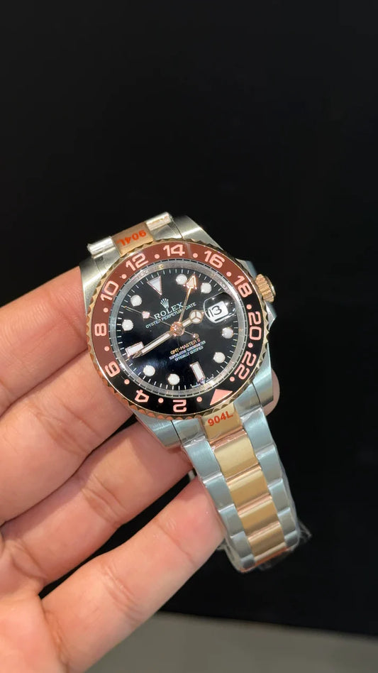 GMT RootBear |Rose Two Tone Oyster | Black Dial