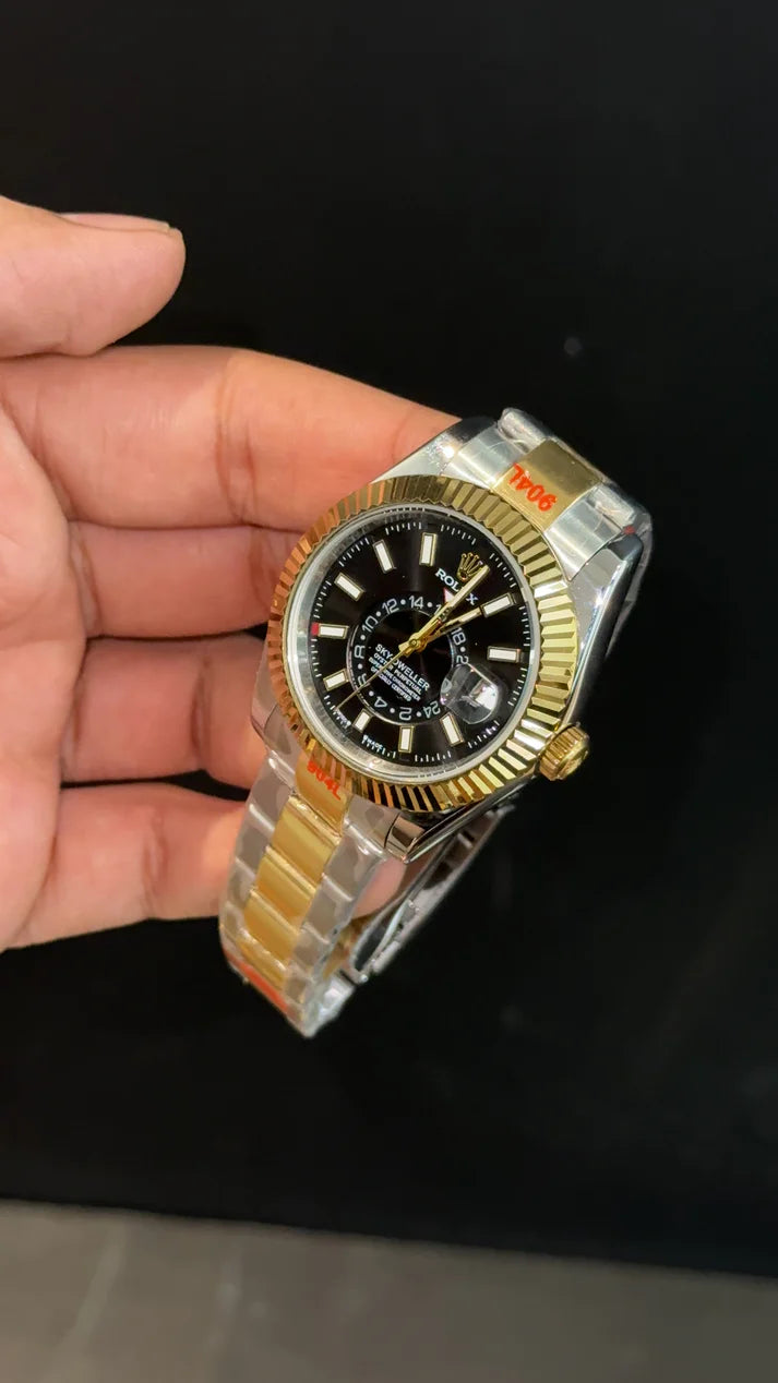 Sky Dweller | Gold Two Tone Oyester | Black Dial