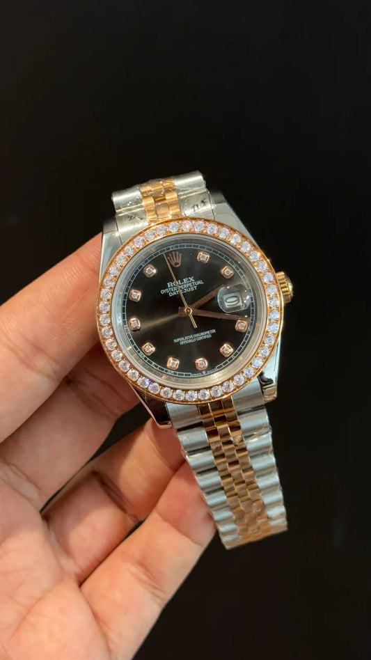 Datejust | Diamond Bezel | Rose Two Tone | Grey Diamond Dial