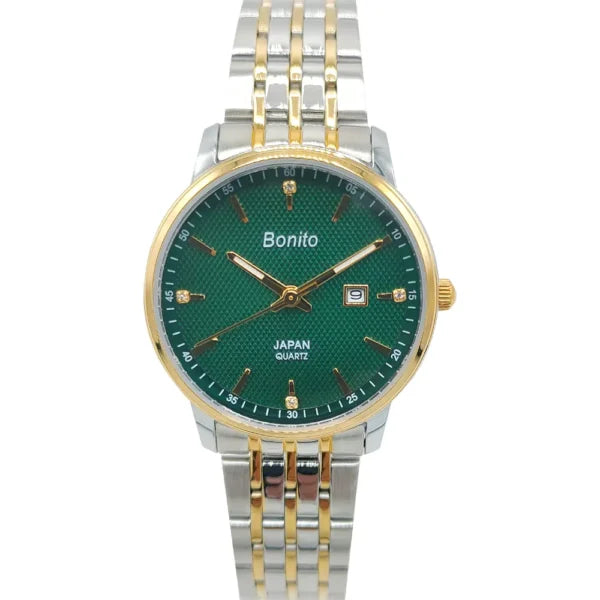 Bonito Q-1027-TTGLD-BLU Metal Band Women Watch