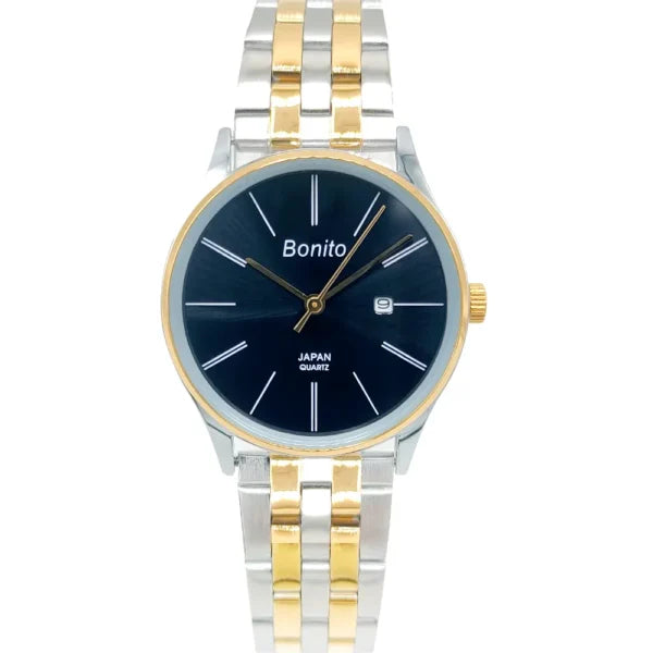 Bonito Q-1028-CH-BLU Metal Band Women Watch